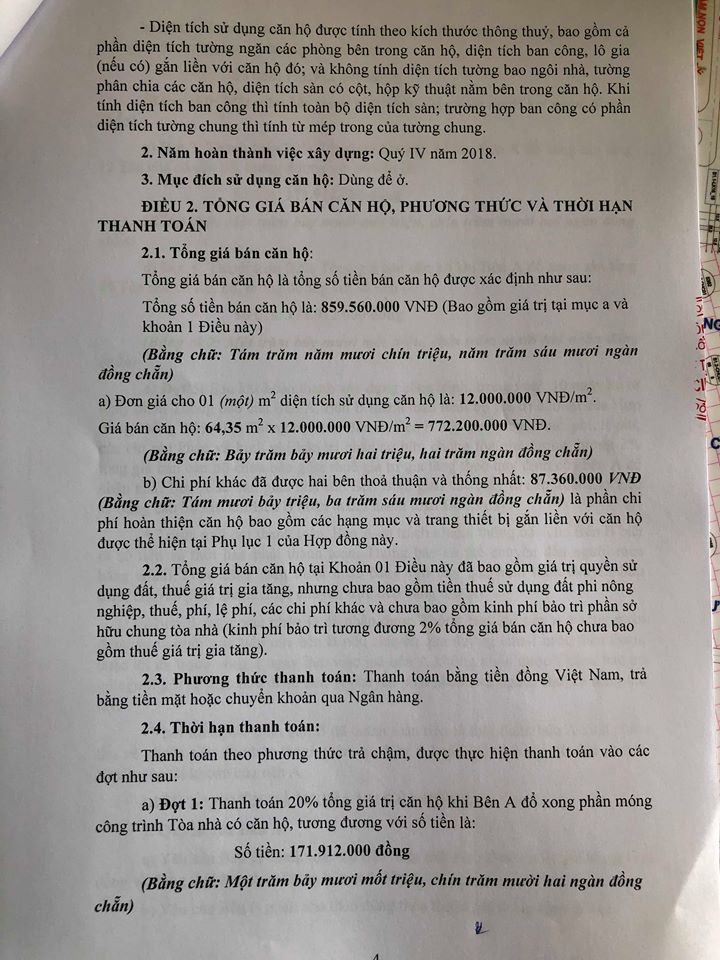 mẫu hợp đông mua bán chung cư thanh hà