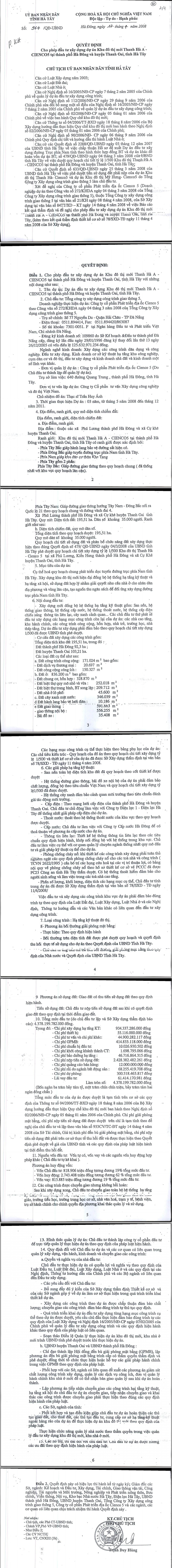 đầu tư xây dựng dự án thanh hà