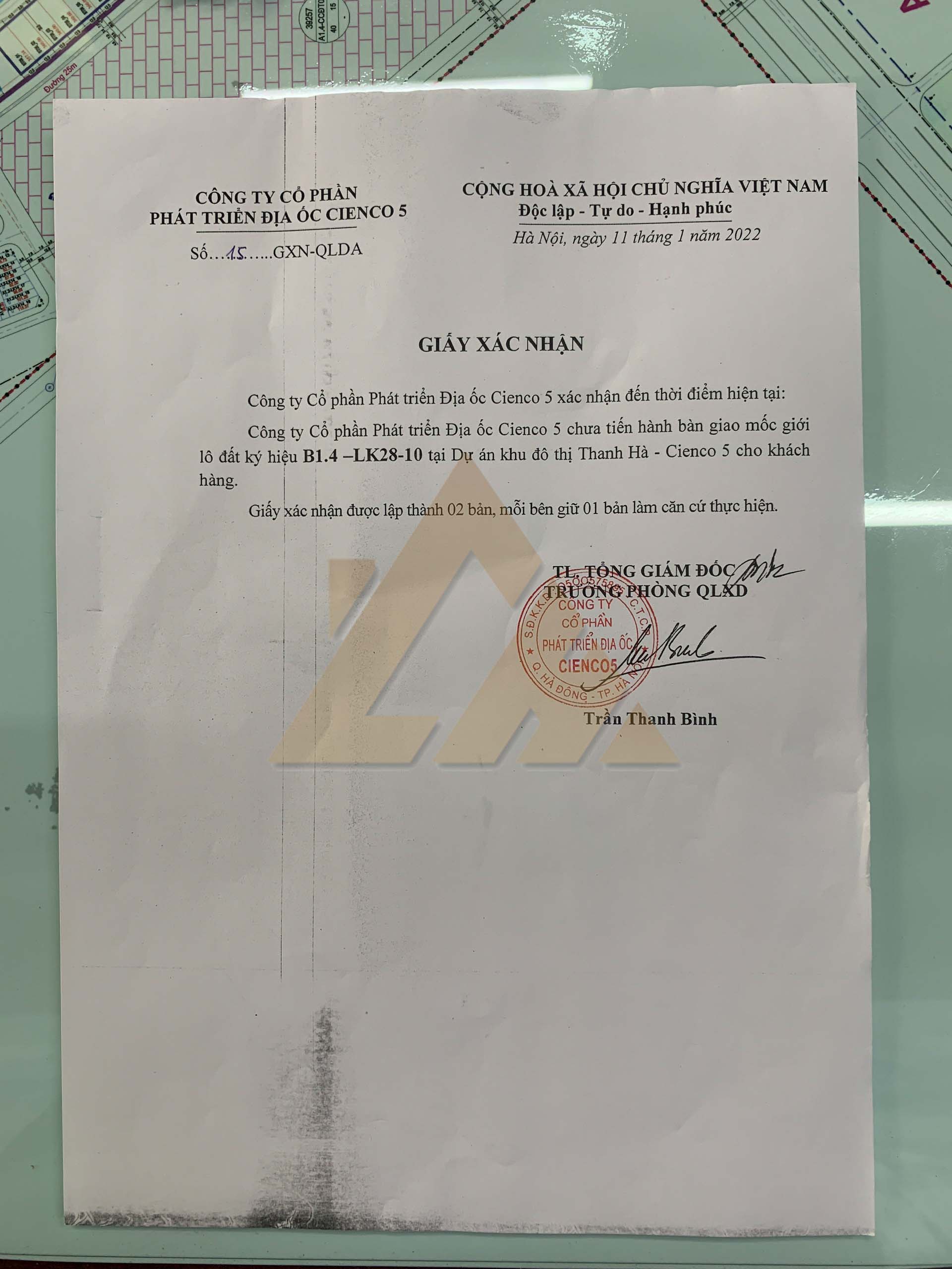 phụ lục hợp đồng liền kề thanh hà
