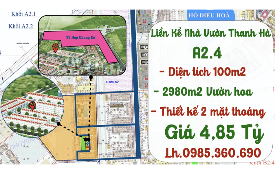 bán liền kề thanh hà a2.4 liền kề 16
