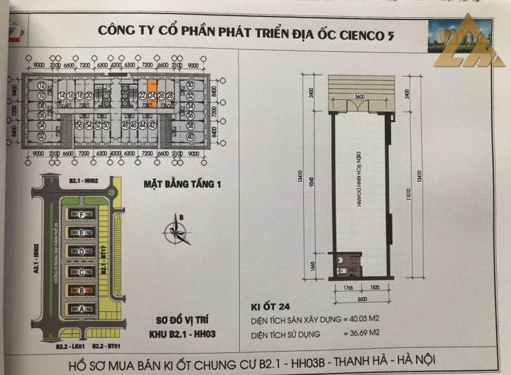 mặt bằng ki ốt thanh hà b2.1 hh03