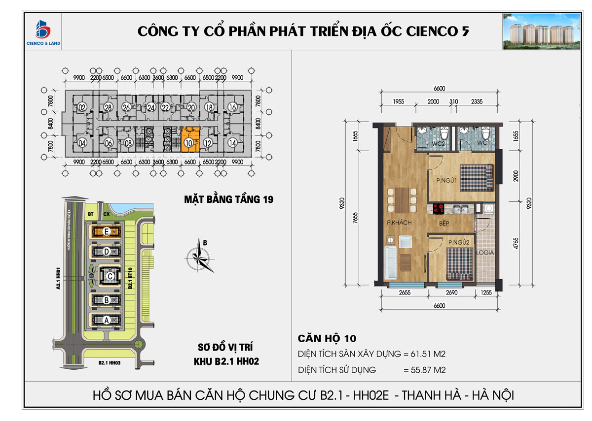 mặt bằng chung cư thanh hà b2.1 hh02d tầng 19