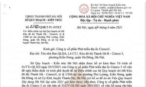 điều chỉnh quy hoạch khu đô thị Thanh Hà
