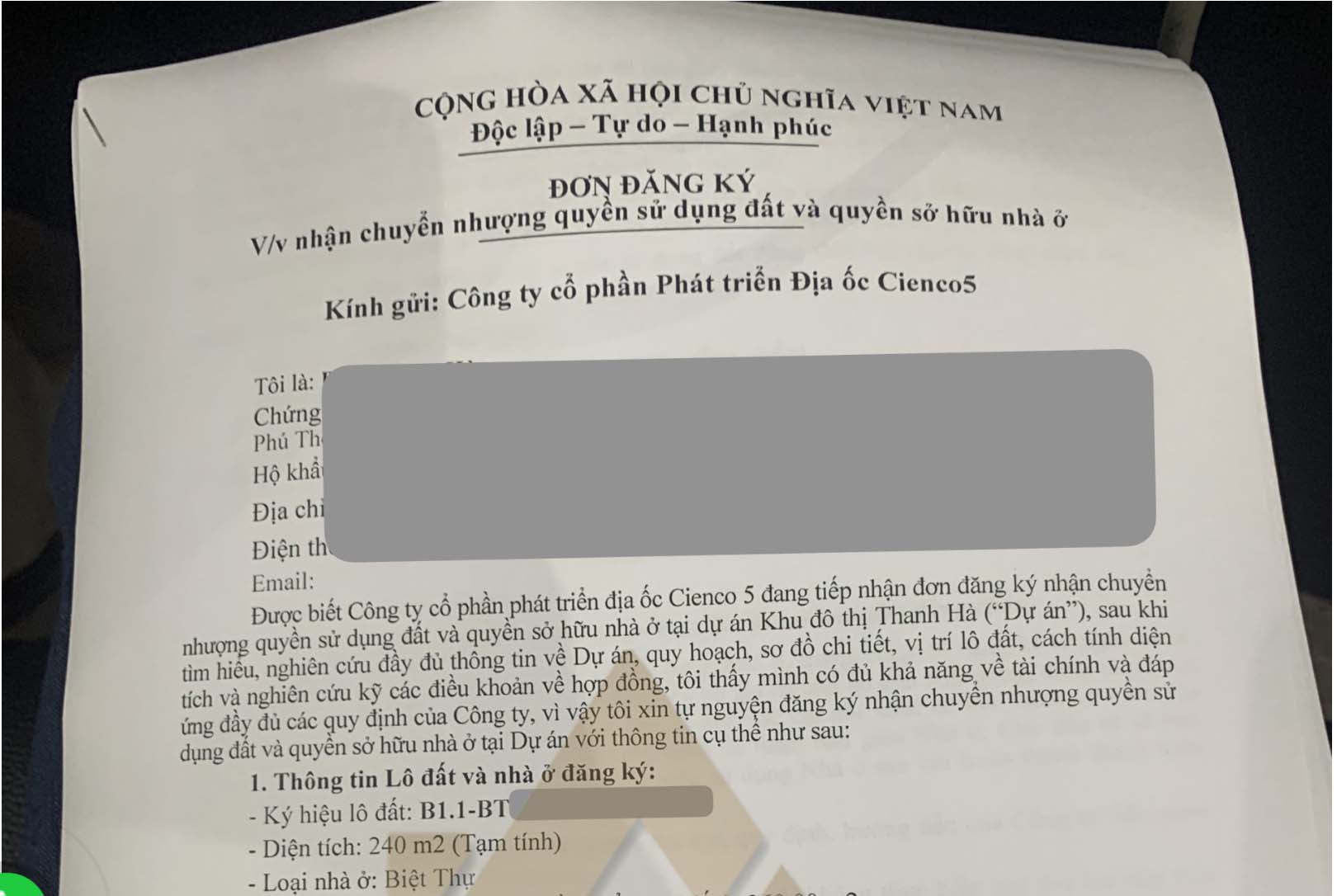 mẫu đơn đăng ký