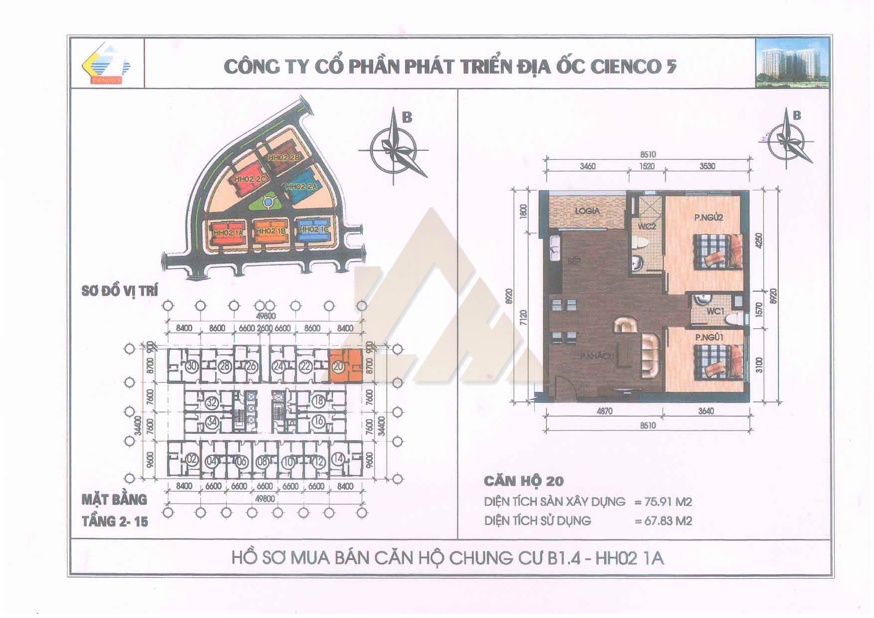 mặt bằng chung cư thanh hà b1.4 hh02 1