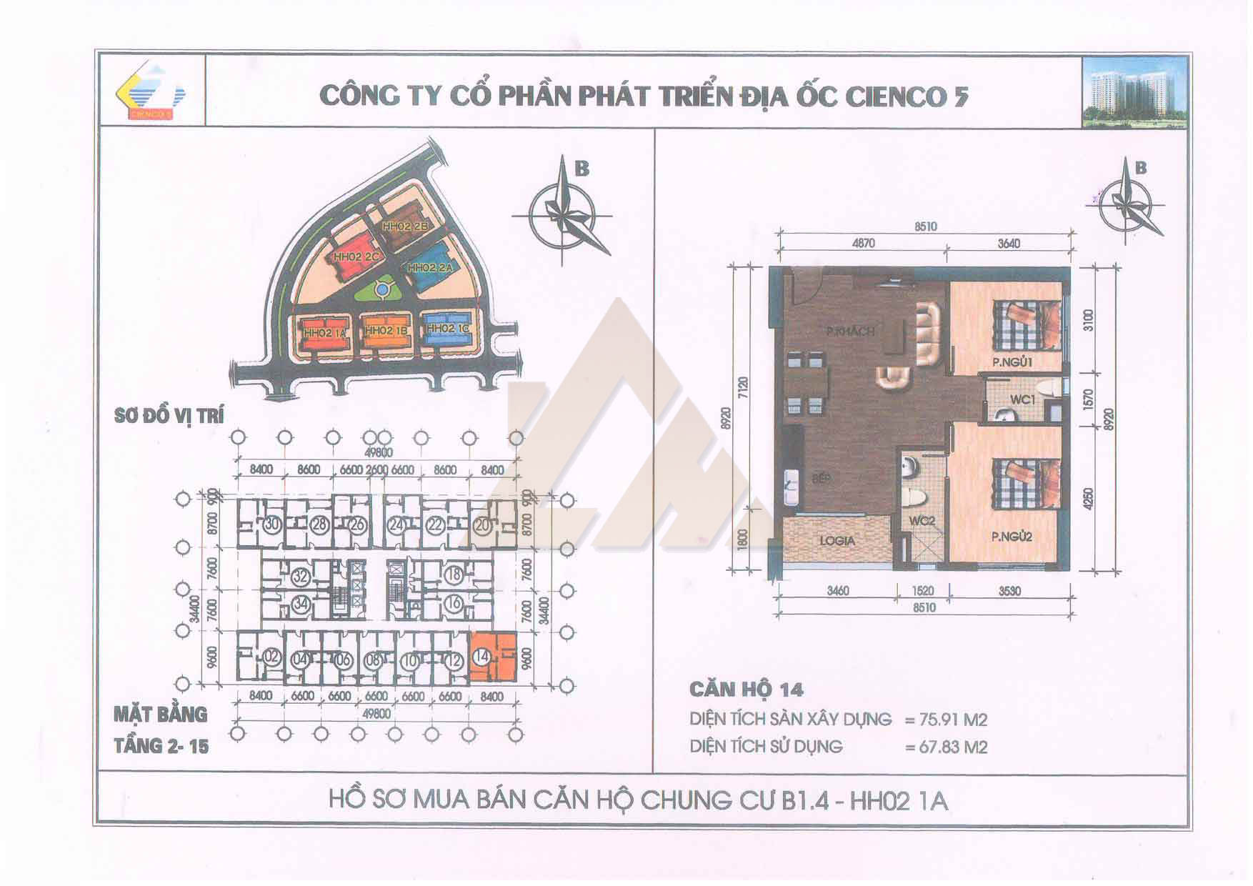 mặt bằng chung cư thanh hà b1.4 hh02 1
