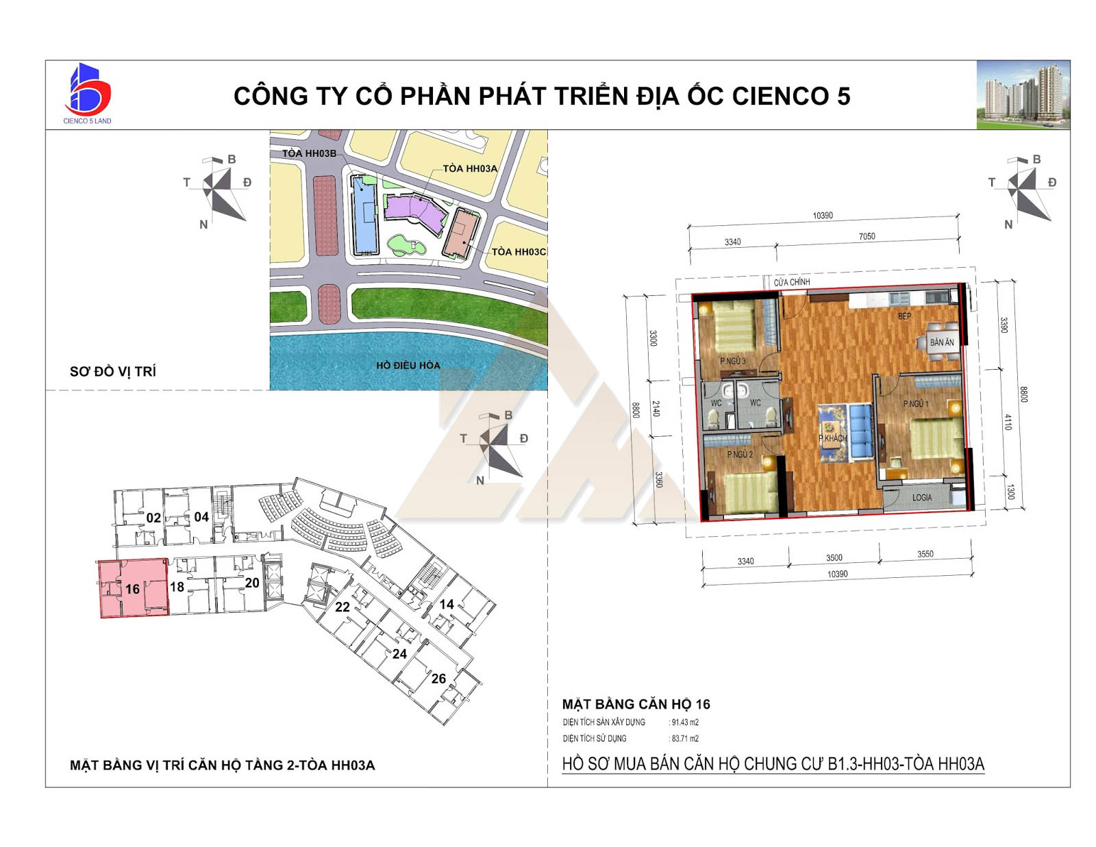 mặt bằng chung cư thanh hà b1.3 hh03 tầng 2