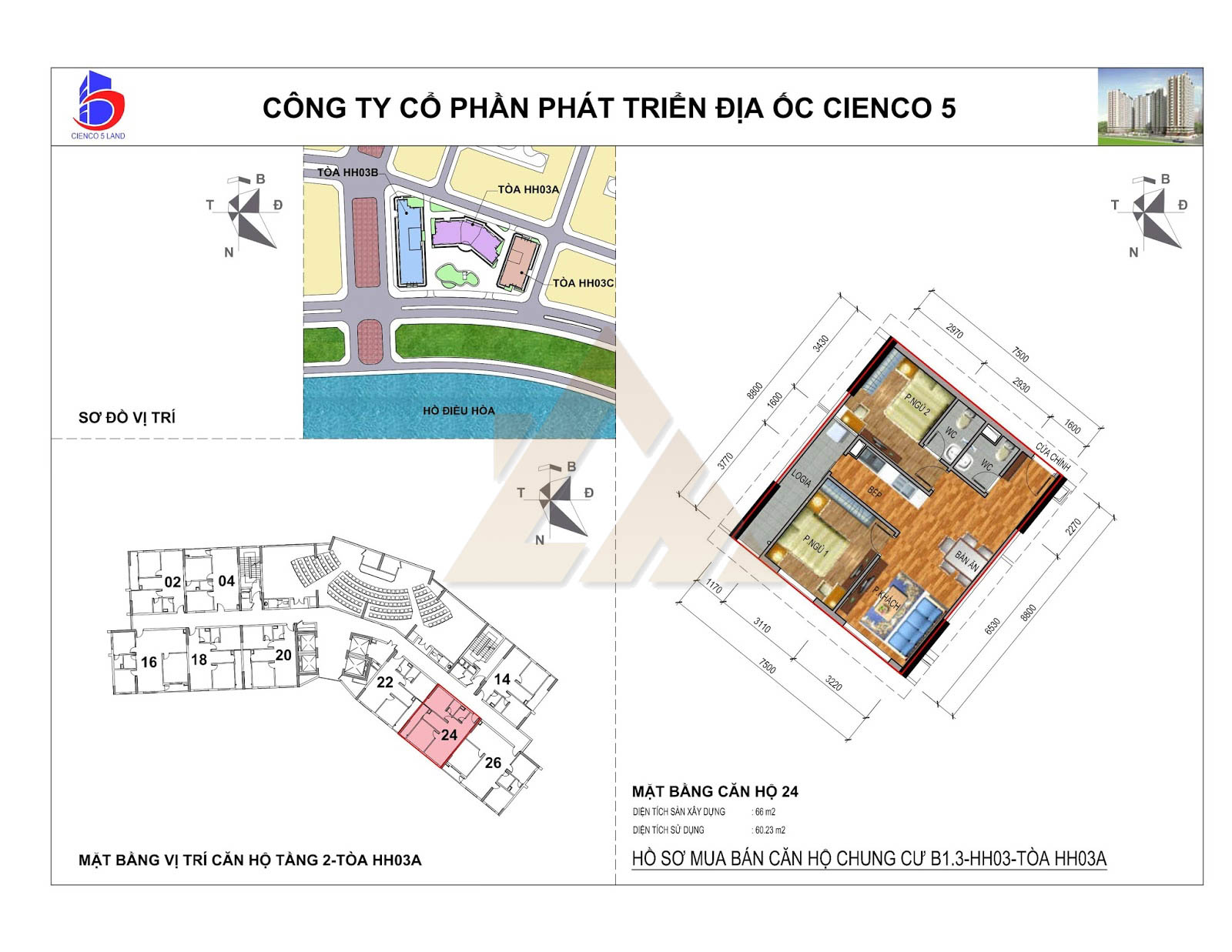 mặt bằng chung cư thanh hà b1.3 hh03 tầng 2