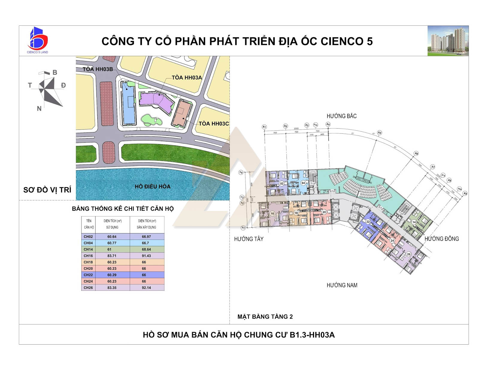 mặt bằng chung cư thanh hà b1.3 hh03 tầng 2