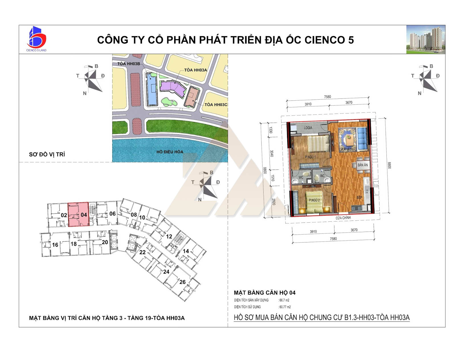 mặt bằng chung cư thanh hà b1.3 hh03