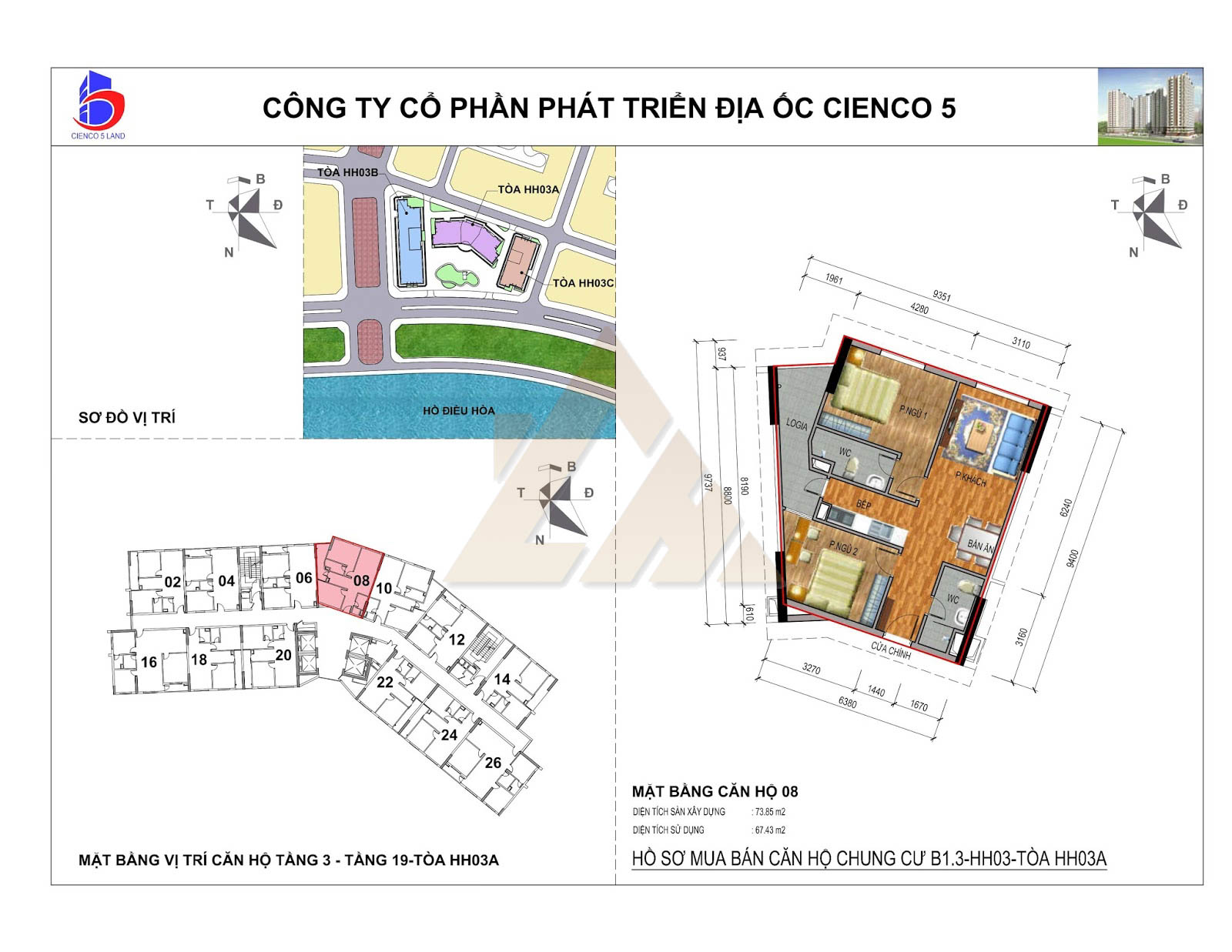 mặt bằng chung cư thanh hà b1.3 hh03