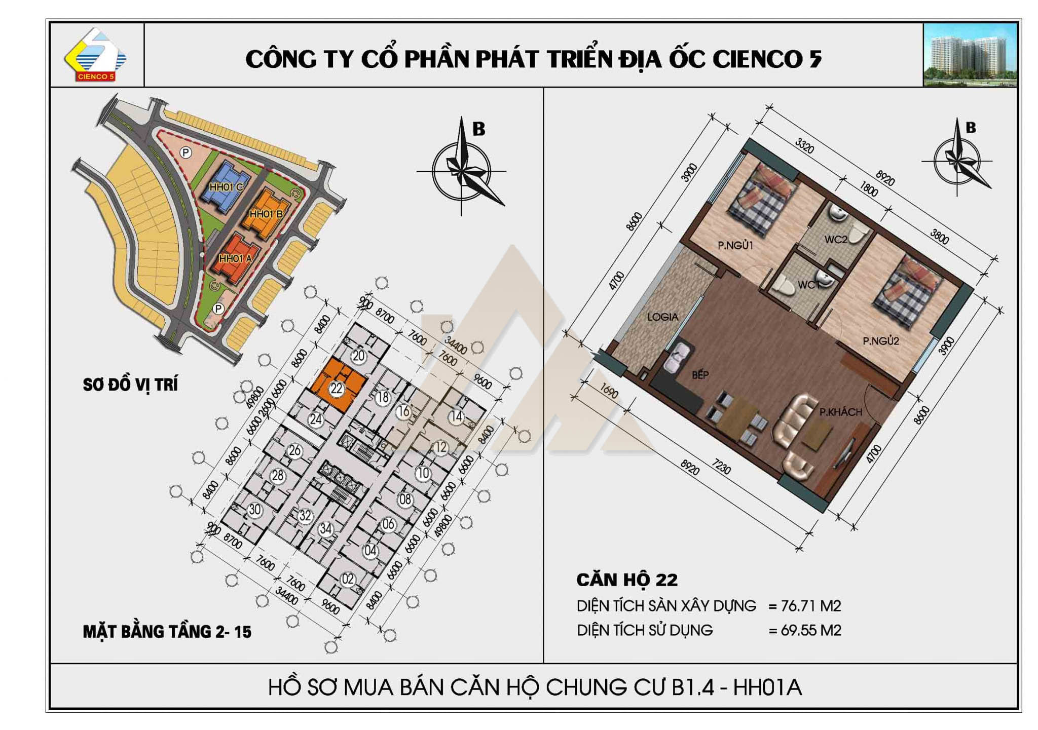 mặt bằng chung cư thanh hà b1.4 hh01