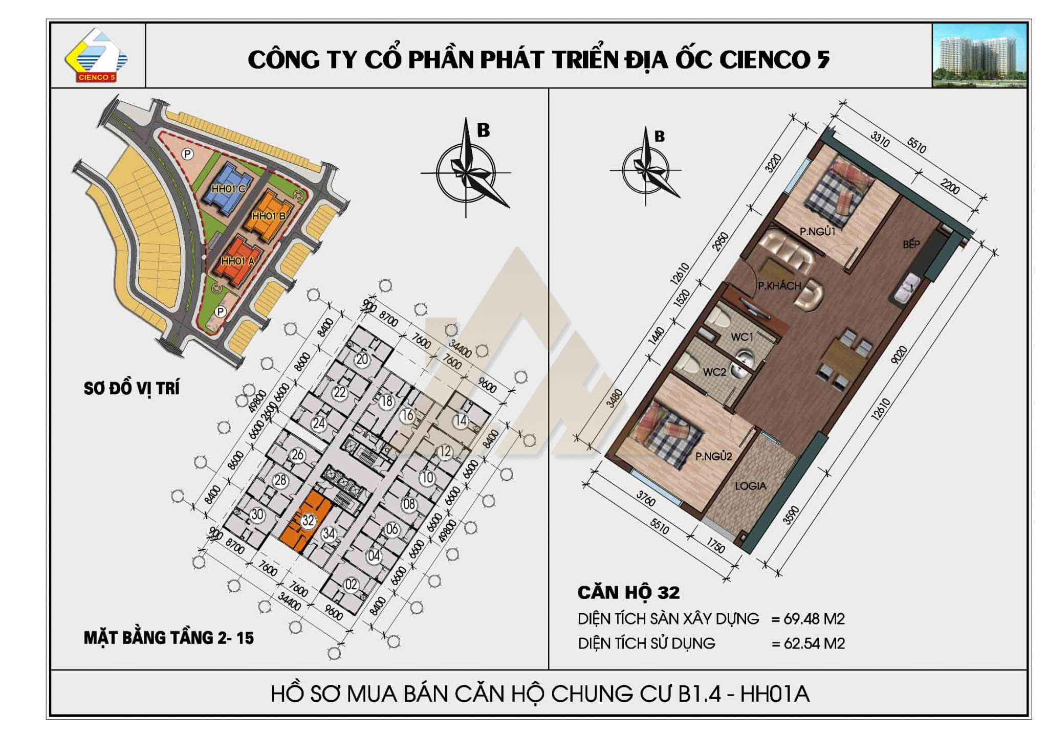 mặt bằng chung cư thanh hà b1.4 hh01
