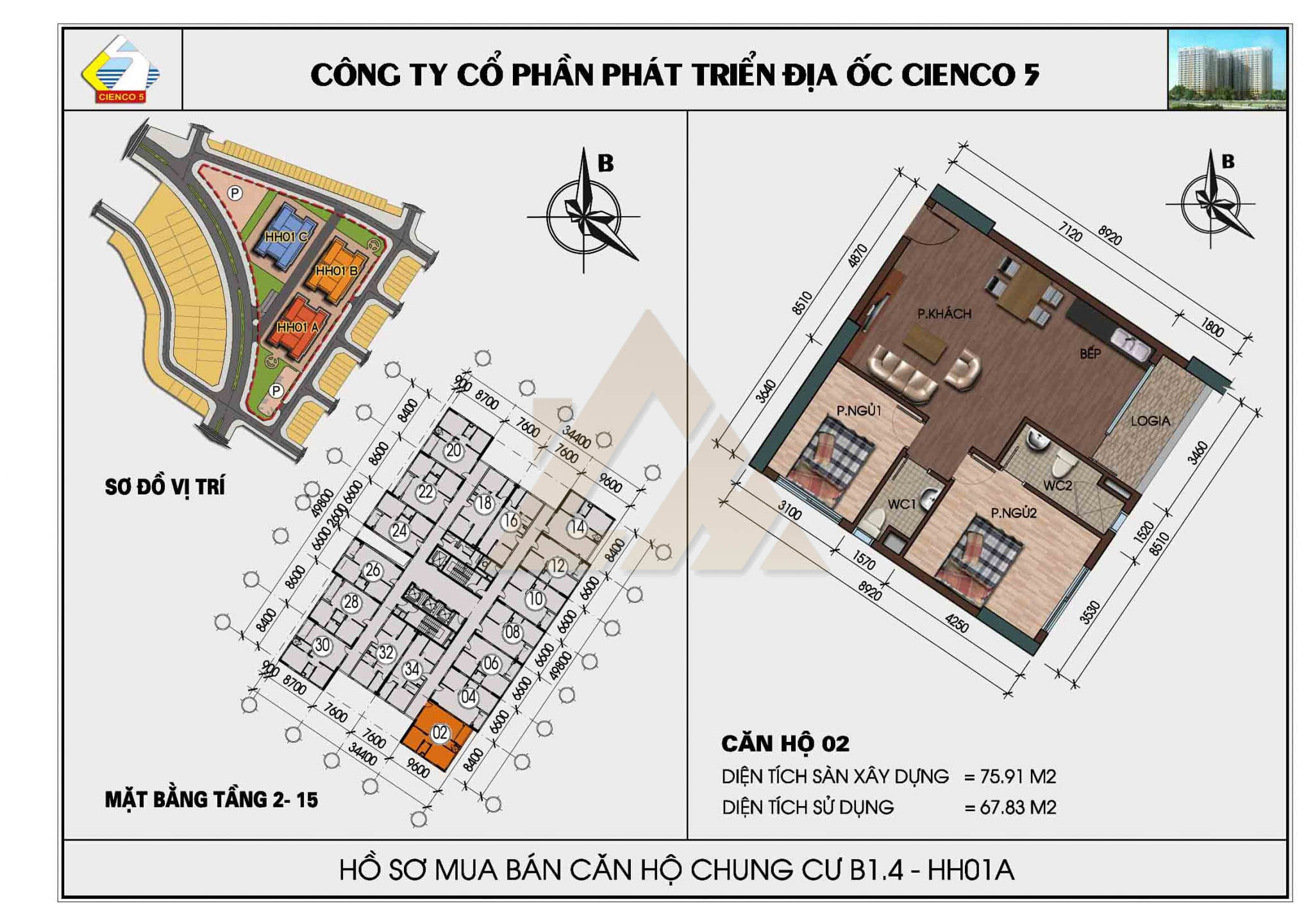 mặt bằng chung cư thanh hà b1.4 hh01