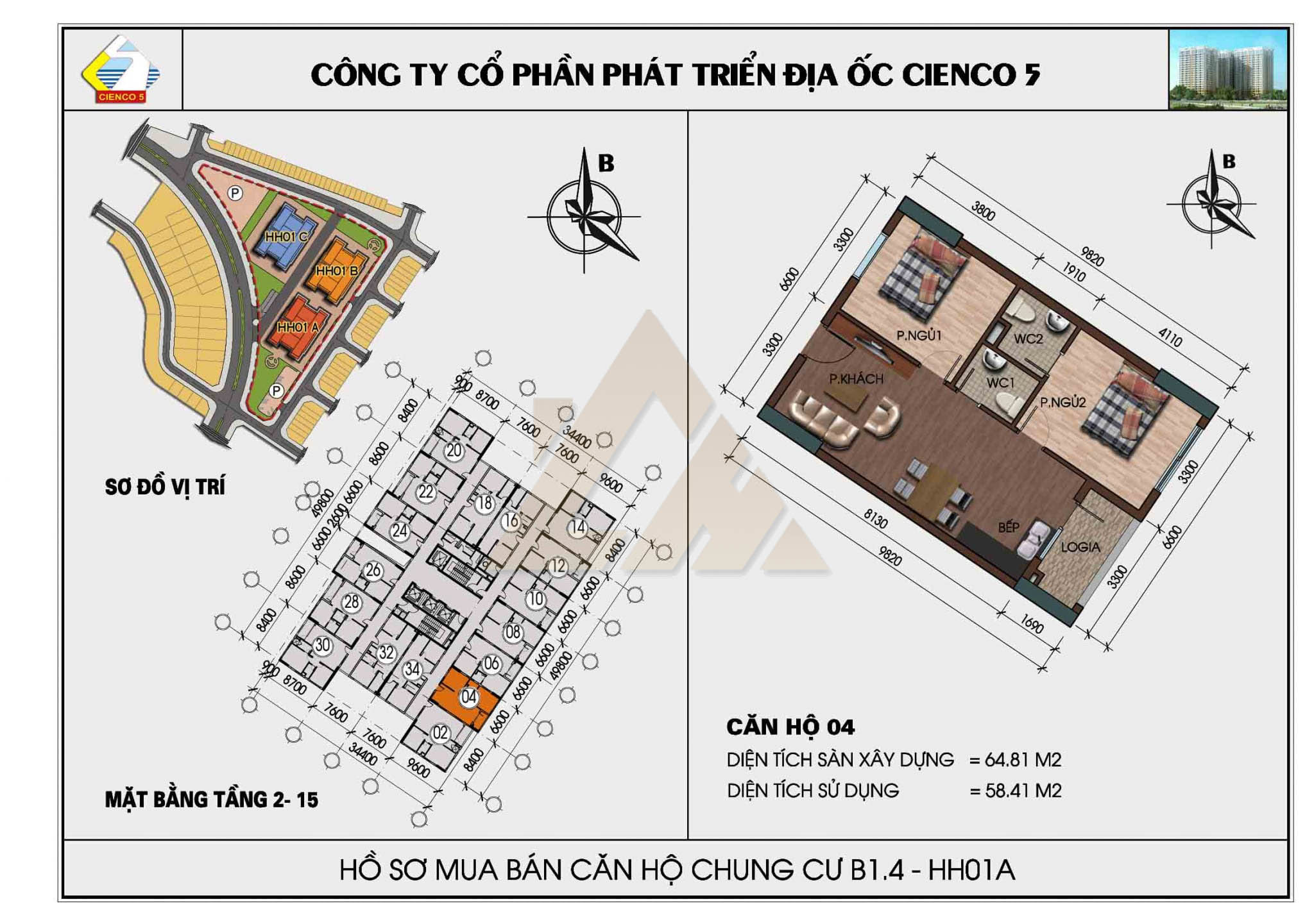 mặt bằng chung cư thanh hà b1.4 hh01
