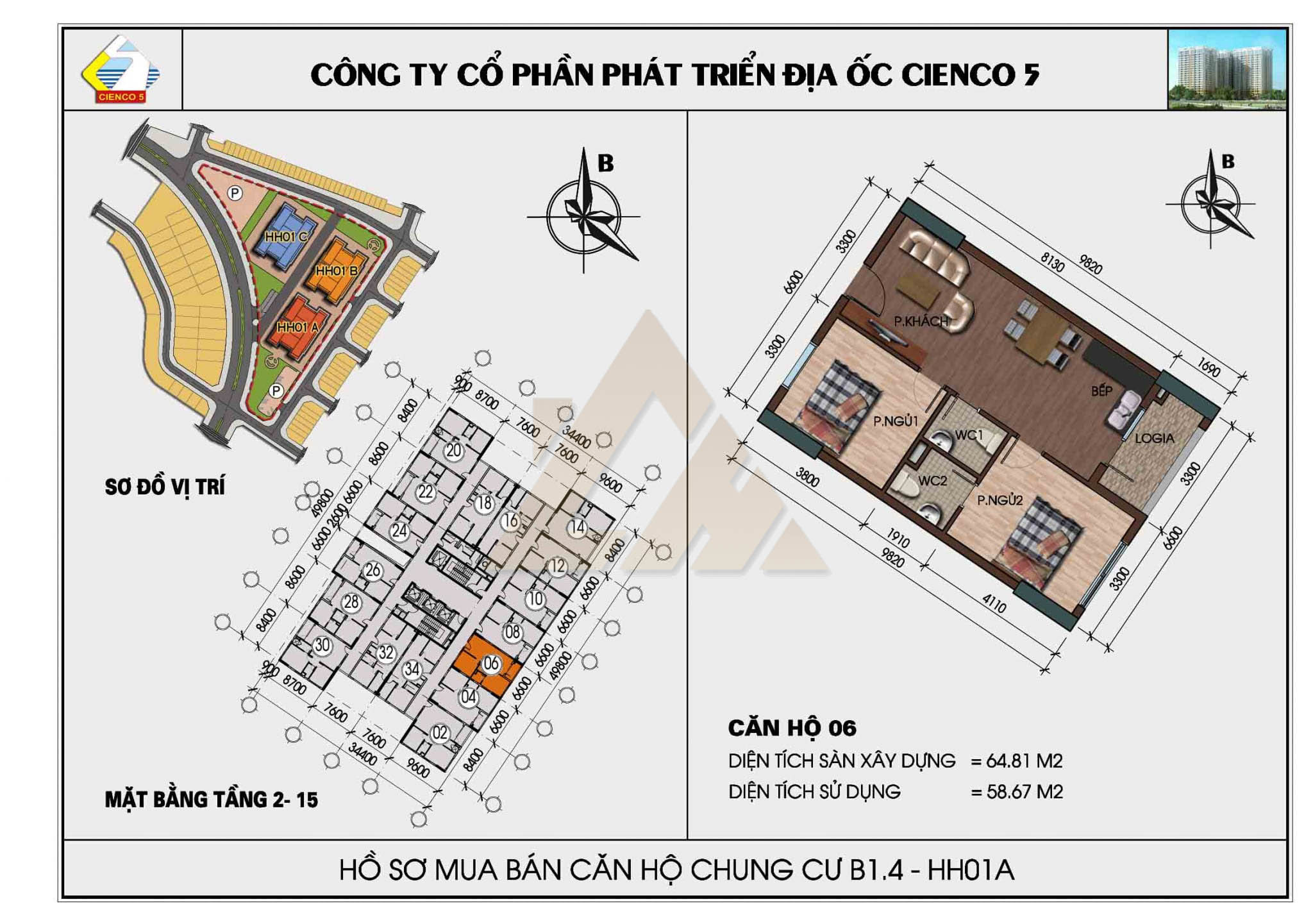 mặt bằng chung cư thanh hà b1.4 hh01