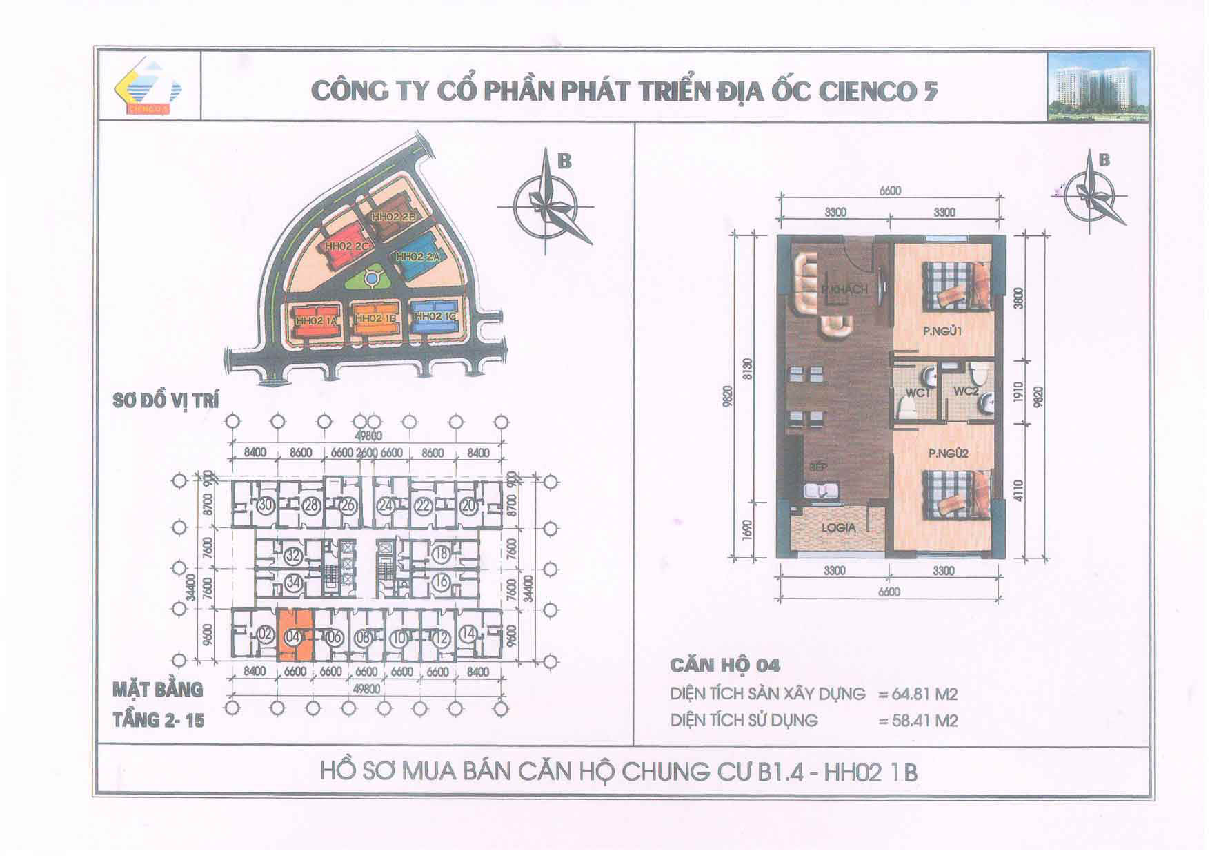 mặt bằng chung cư thanh hà b1.4 hh02 1b