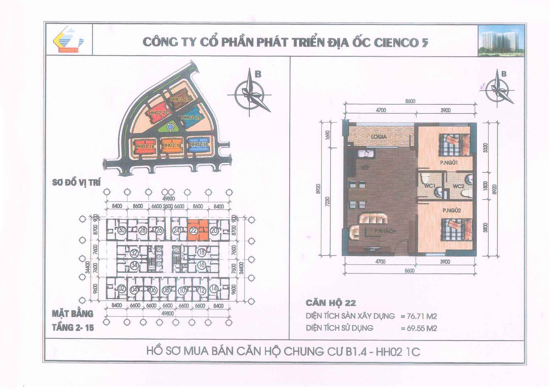 mặt bằng chung cư thanh hà b1.4 hh02 1c