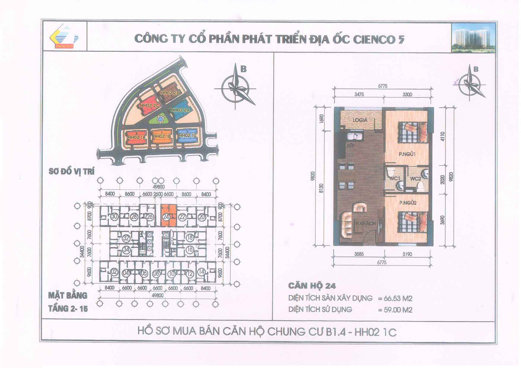 mặt bằng chung cư thanh hà b1.4 hh02 1c