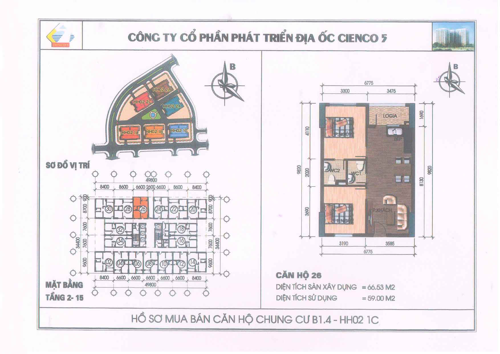 mặt bằng chung cư thanh hà b1.4 hh02 1c