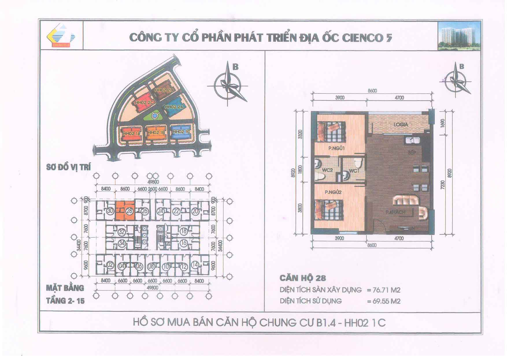 mặt bằng chung cư thanh hà b1.4 hh02 1c