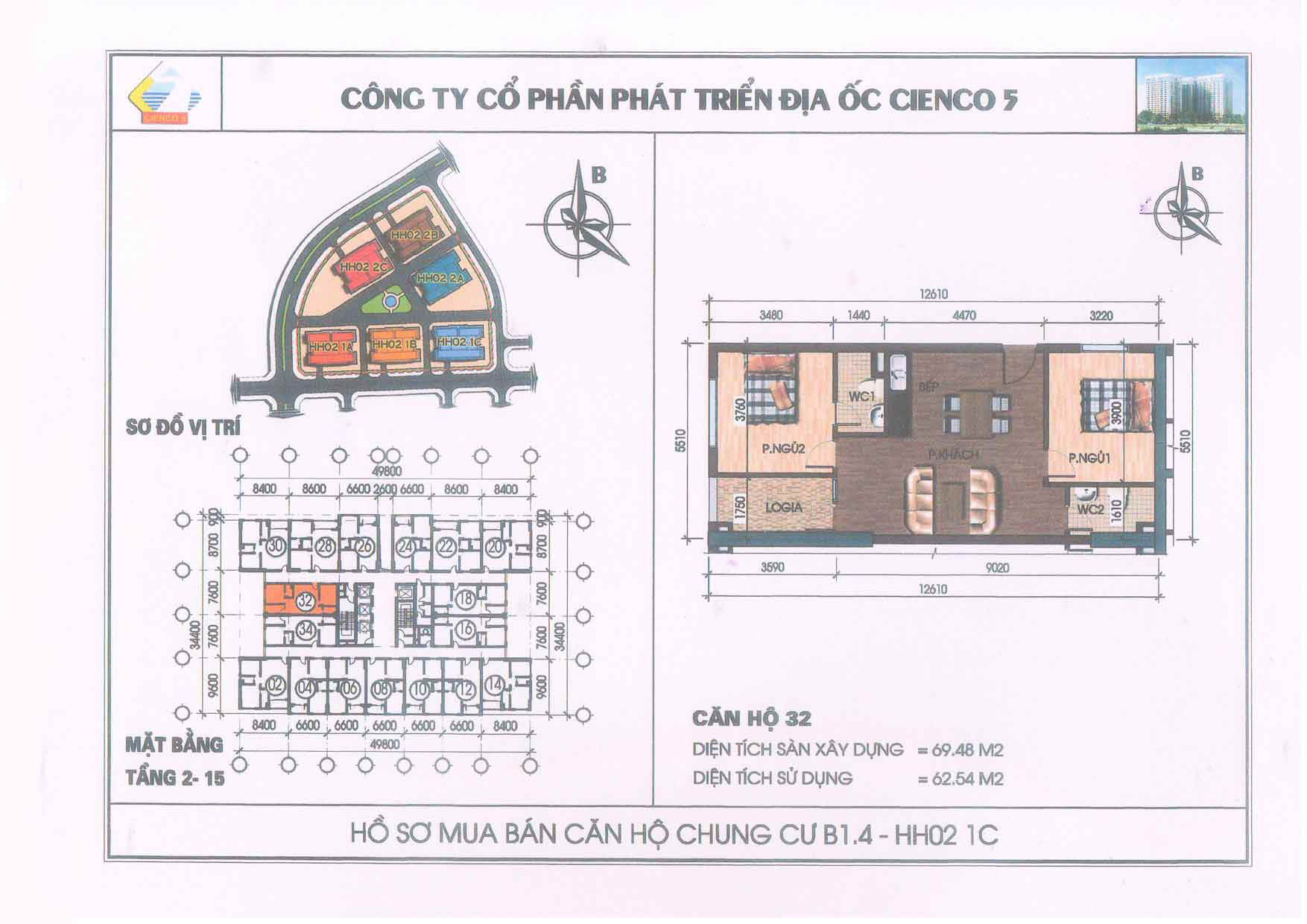 mặt bằng chung cư thanh hà b1.4 hh02 1c