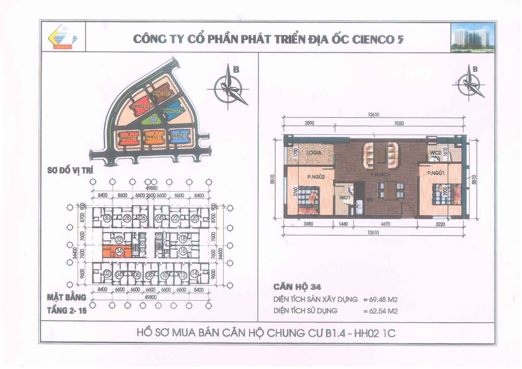 mặt bằng chung cư thanh hà b1.4 hh02 1c