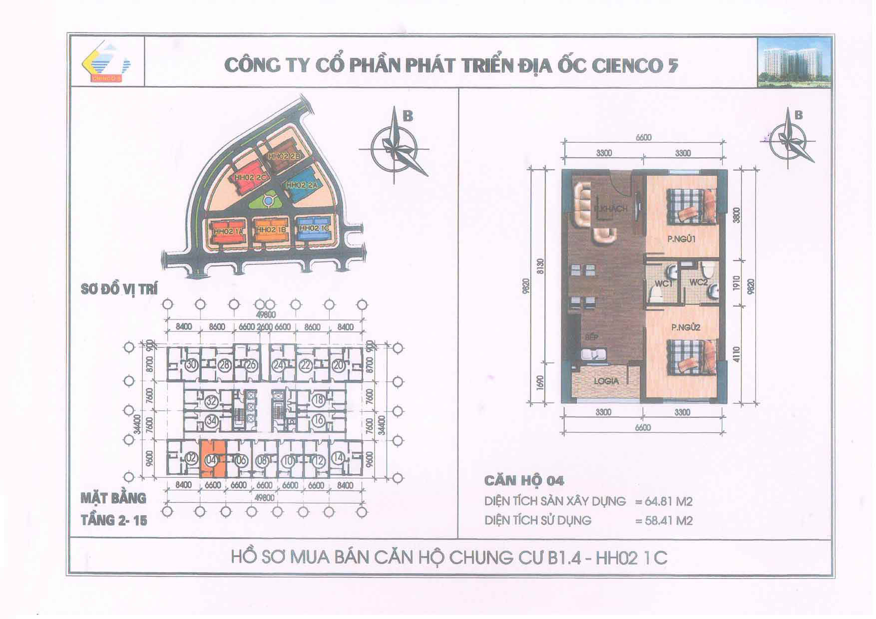 mặt bằng chung cư thanh hà b1.4 hh02 1c