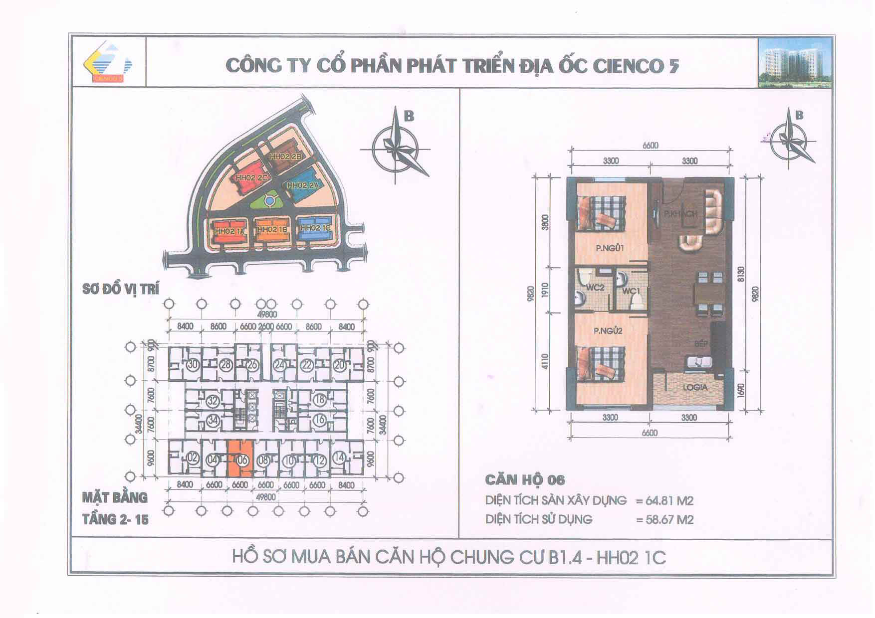 mặt bằng chung cư thanh hà b1.4 hh02 1c