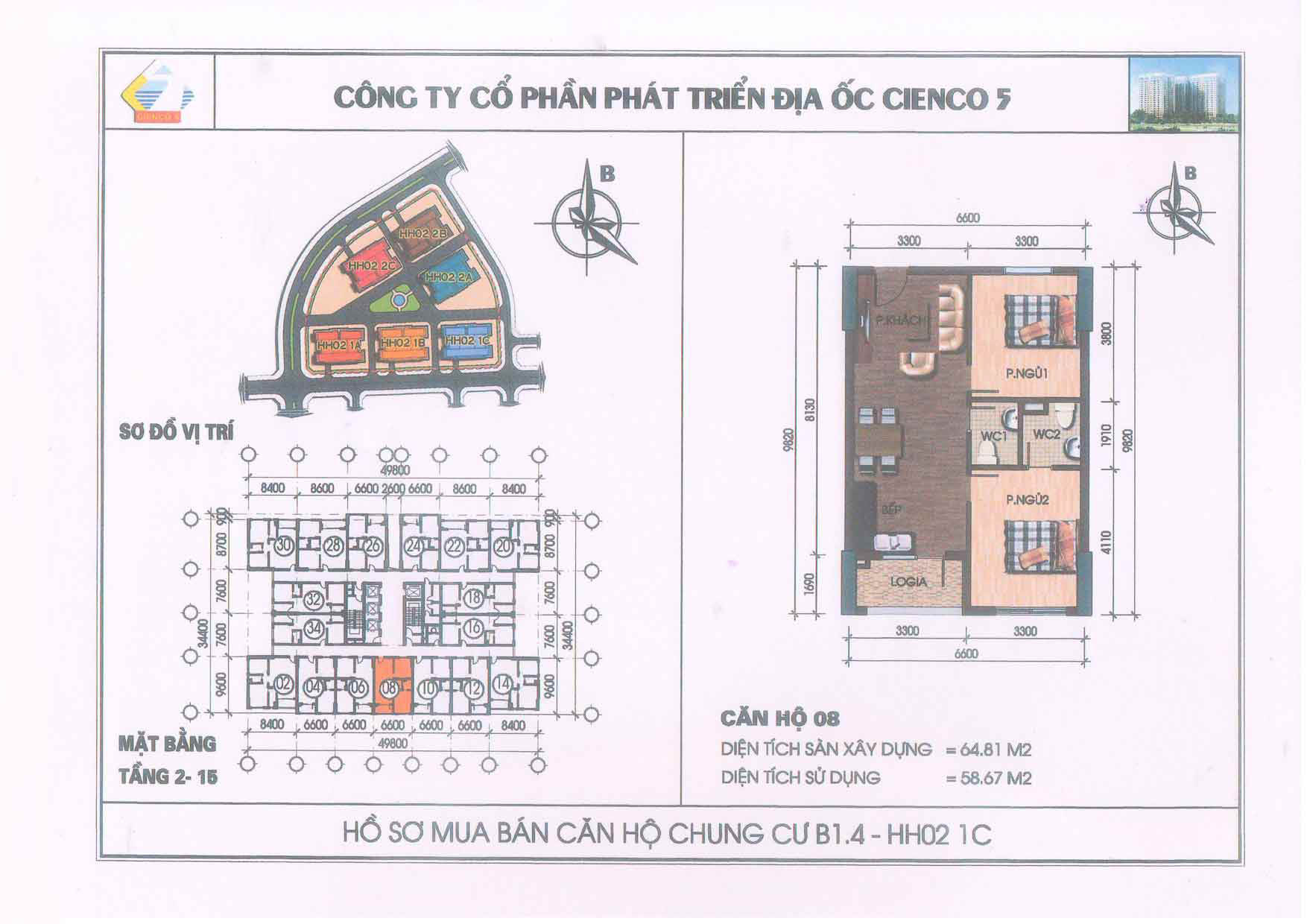 mặt bằng chung cư thanh hà b1.4 hh02 1c