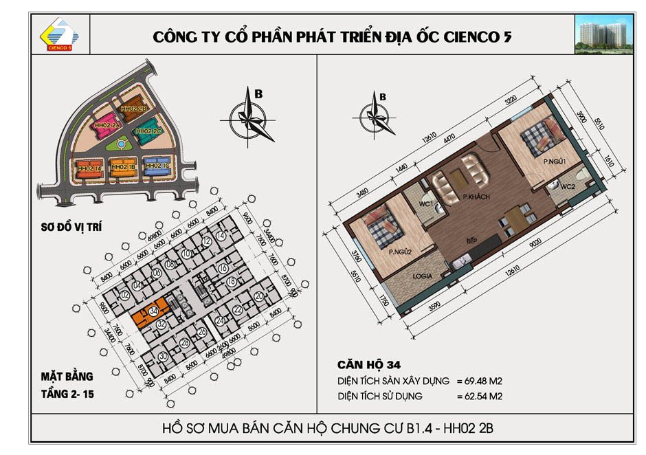 mặt bằng chung cư thanh hà b1.4 hh02 2b