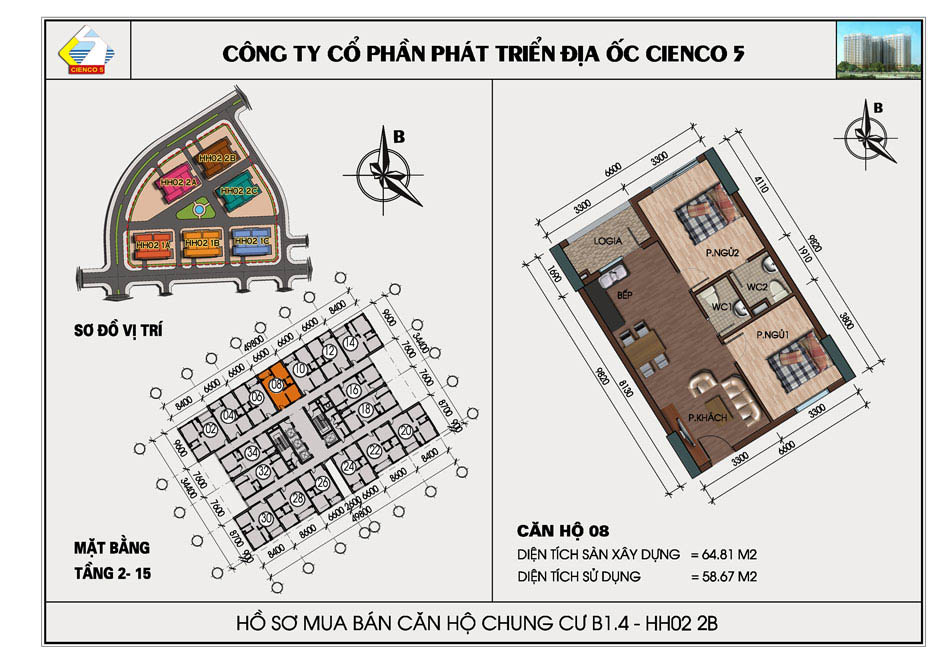 mặt bằng chung cư thanh hà b1.4 hh02 2b
