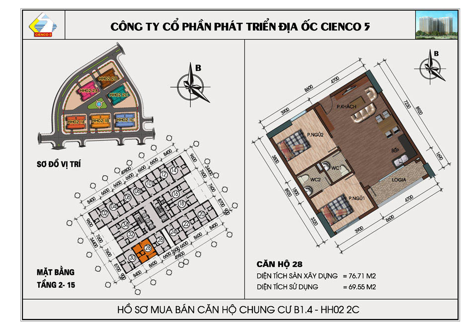 mặt bằng chung cư thanh hà b1.4 hh02 2c