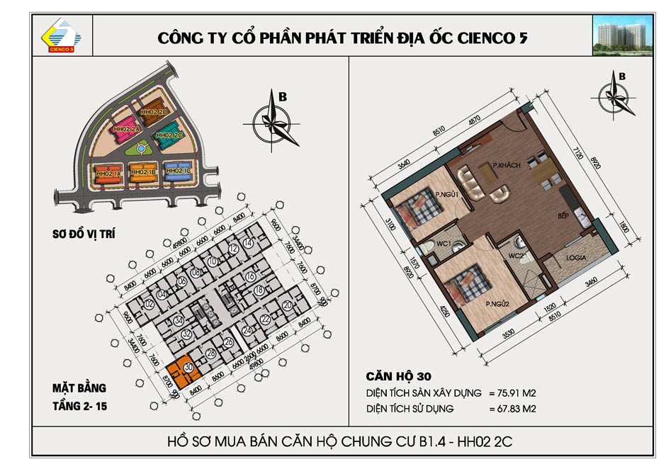 mặt bằng chung cư thanh hà b1.4 hh02 2c