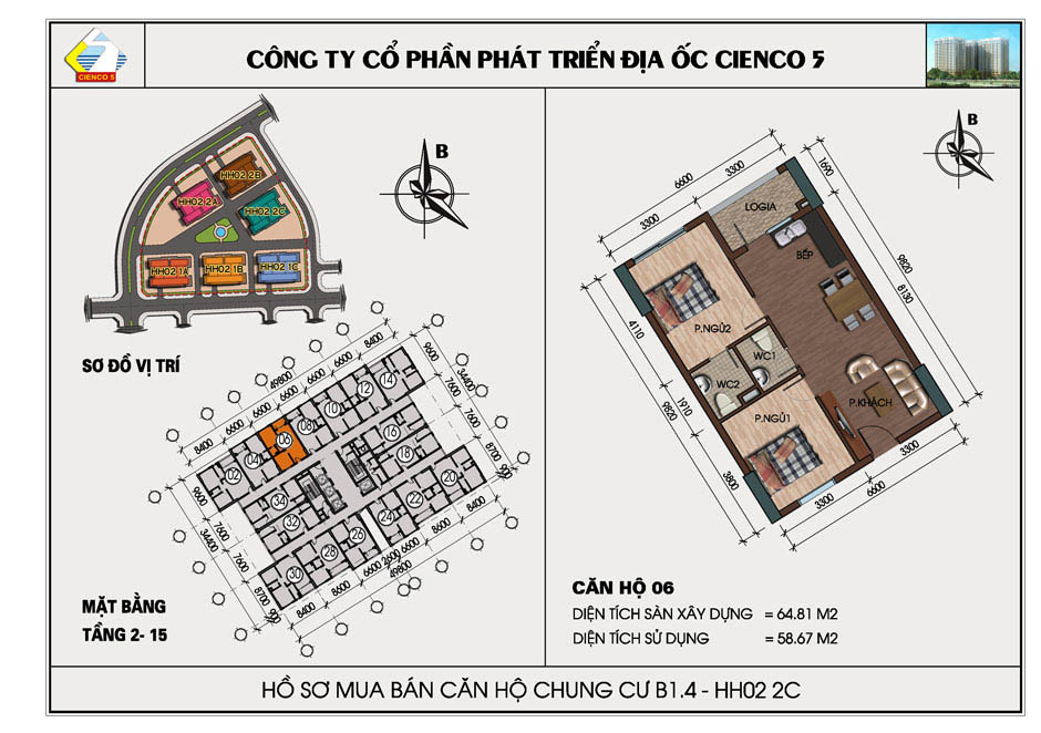 mặt bằng chung cư thanh hà b1.4 hh02 2c