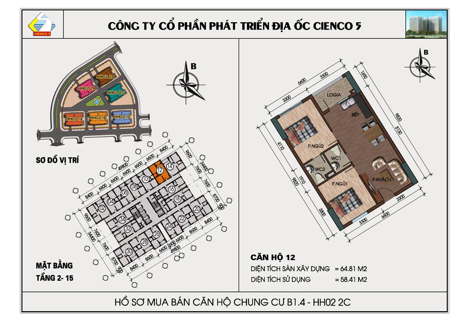 mặt bằng chung cư thanh hà b1.4 hh02 2c
