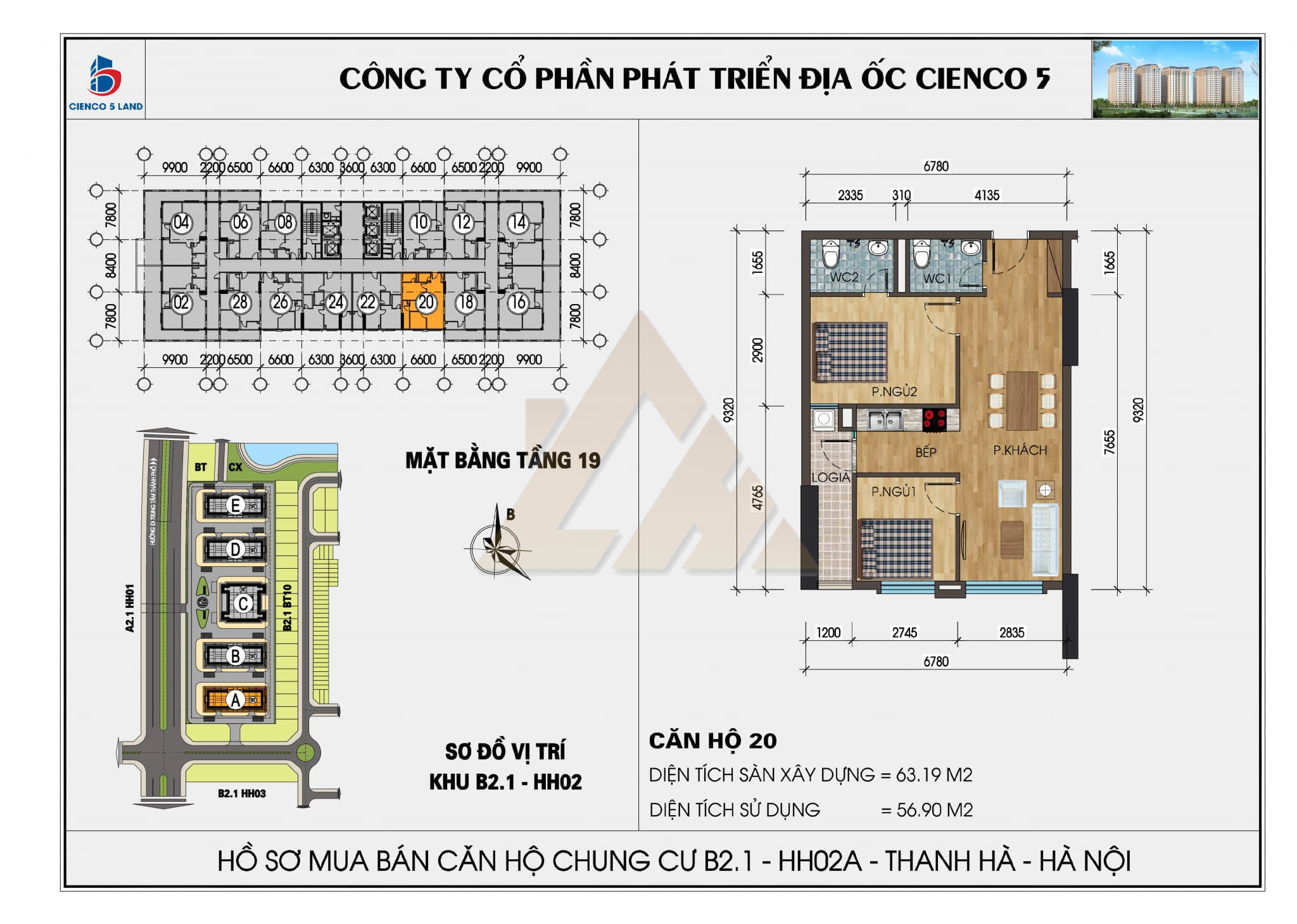 mặt bằng chung cư thanh hà b2.1 hh02