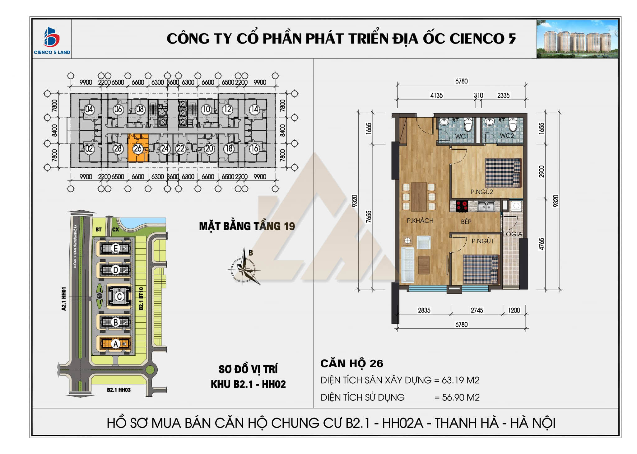 mặt bằng chung cư thanh hà b2.1 hh02