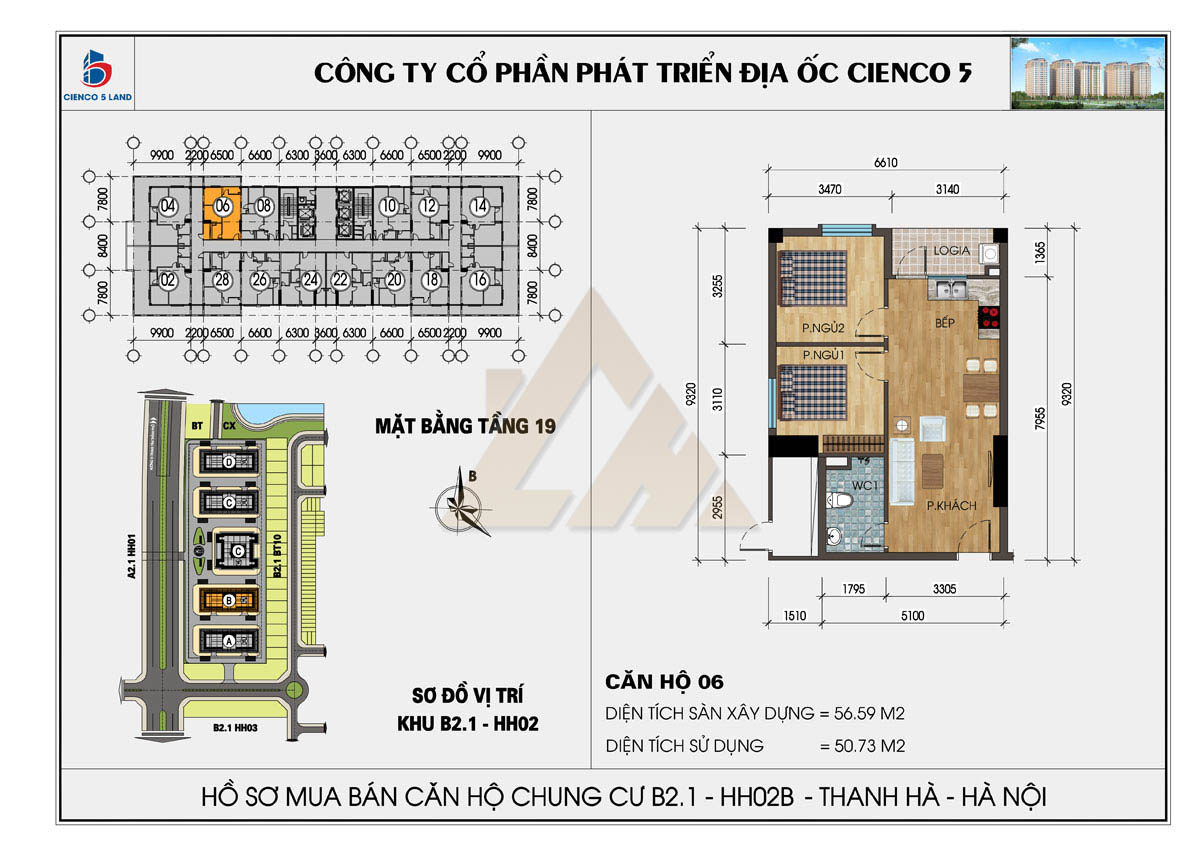 mặt bằng chung cư thanh hà b2.1 hh02b tầng 19