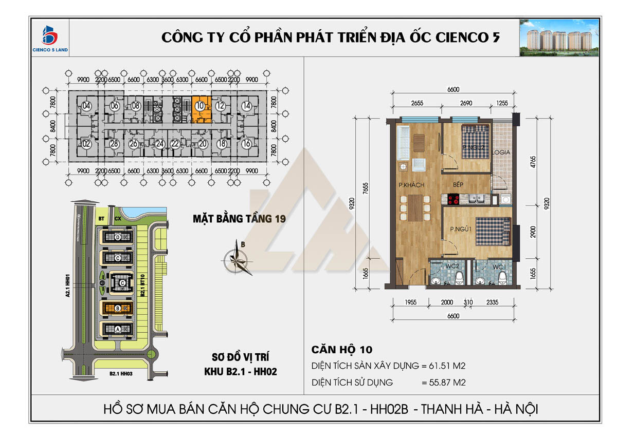 mặt bằng chung cư thanh hà b2.1 hh02b tầng 19