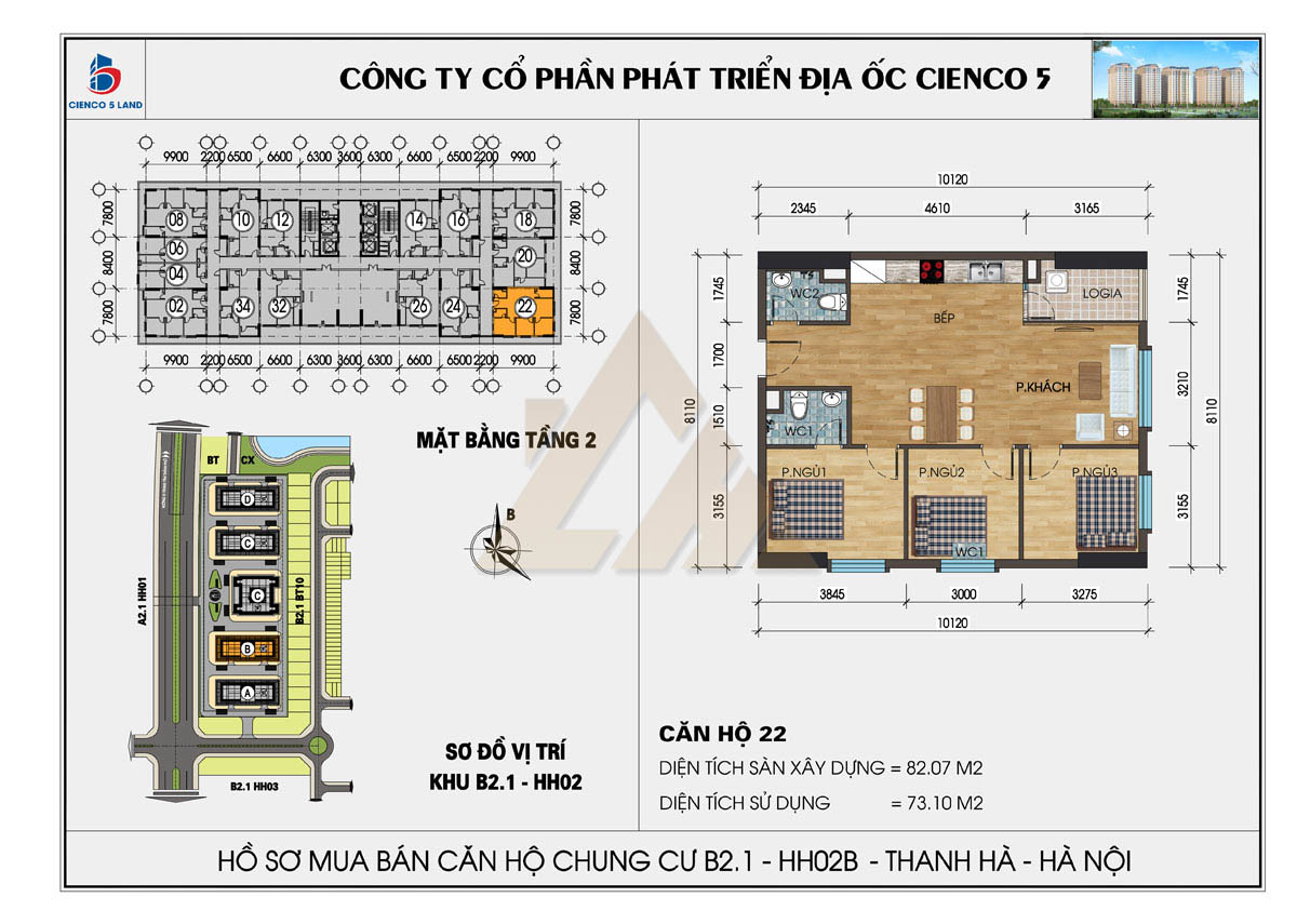 mặt bằng chung cư thanh hà b2.1 hh02b tầng 2