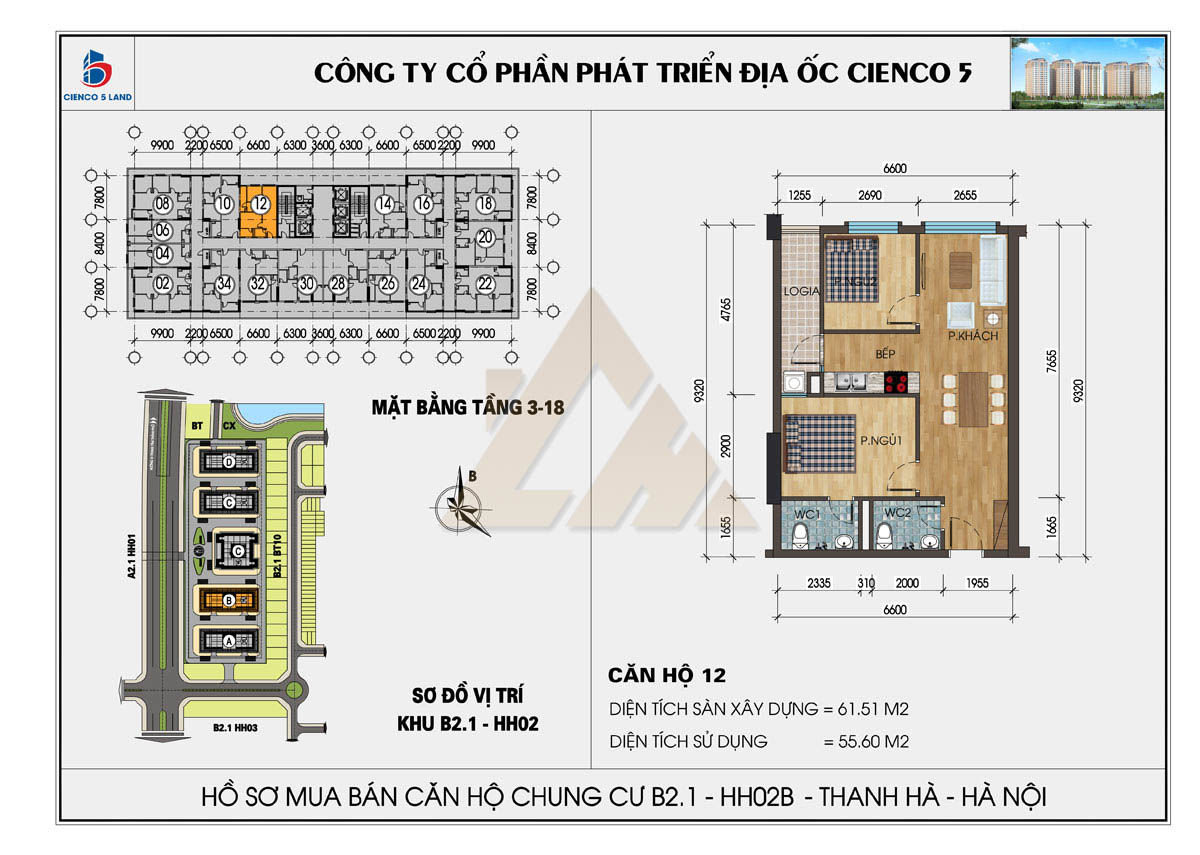 bán chung cư thanh hà b2.1 hh02b