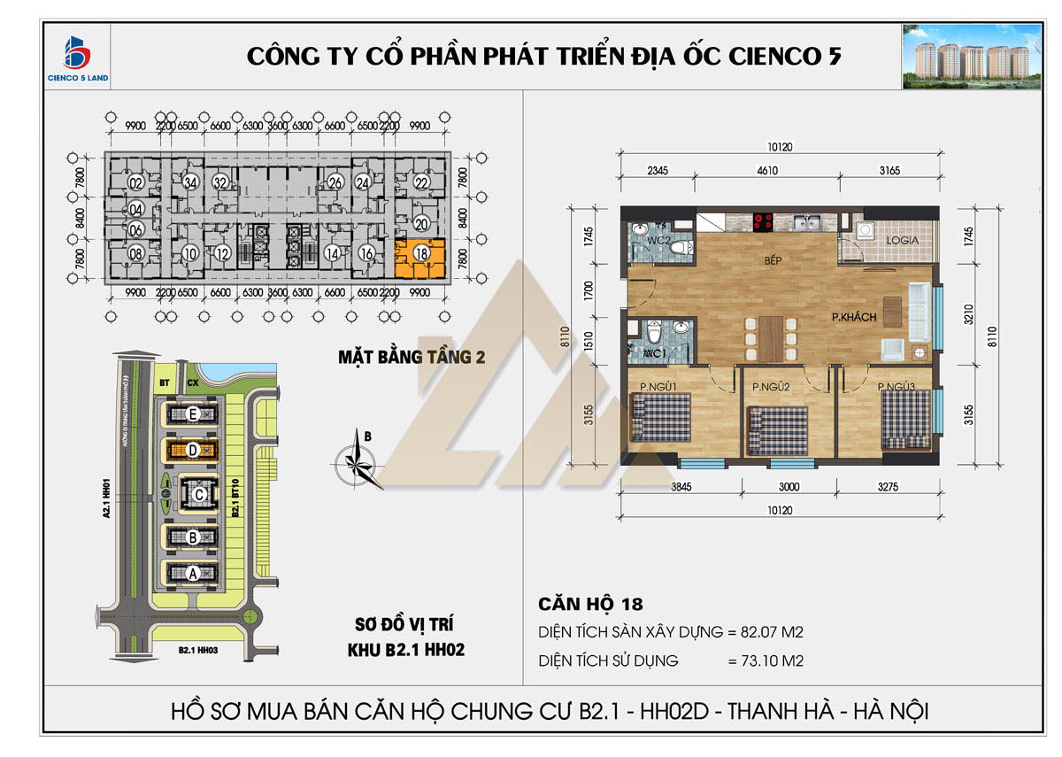 mặt bằng chung cư thanh hà b2.1 hh02e tầng 2