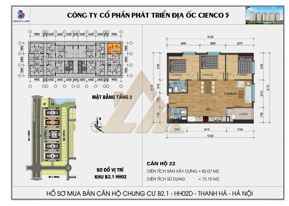 mặt bằng chung cư thanh hà b2.1 hh02e tầng 2