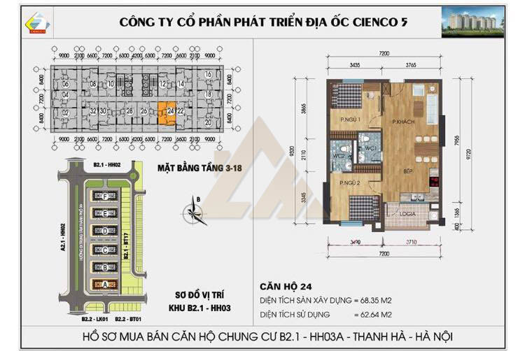 mặt bằng chung cư thanh hà b2.1 hh03 tầng 3
