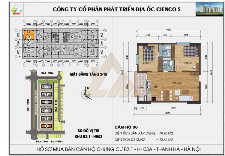 bán chung cư thanh hà b2.1 hh03 căn góc