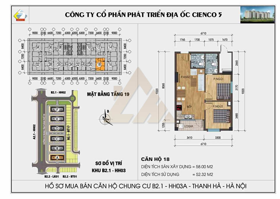 mặt bằng chung cư thanh hà b2.1 hh03 tầng 19