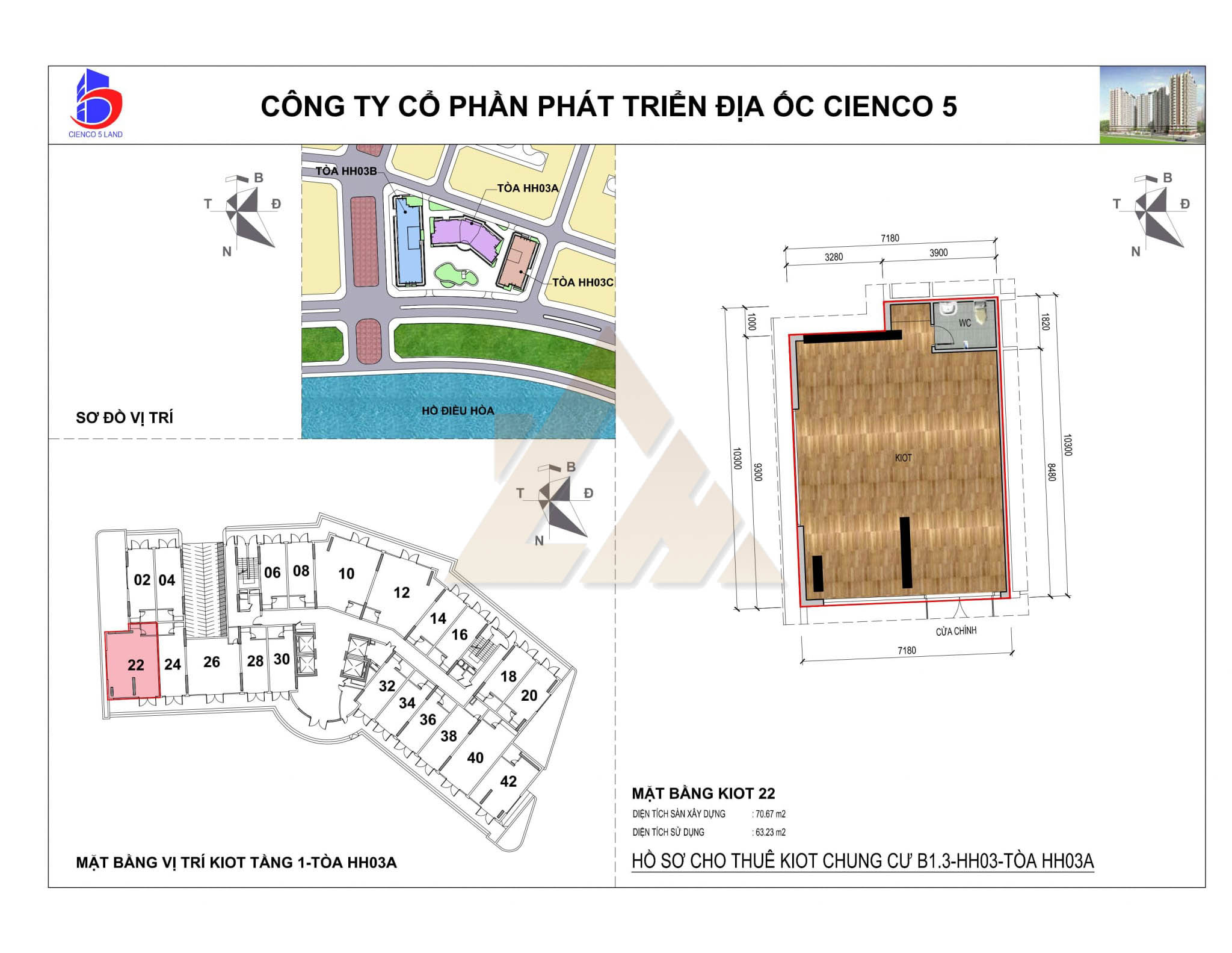 mặt bằng ki ốt thanh hà b1.3