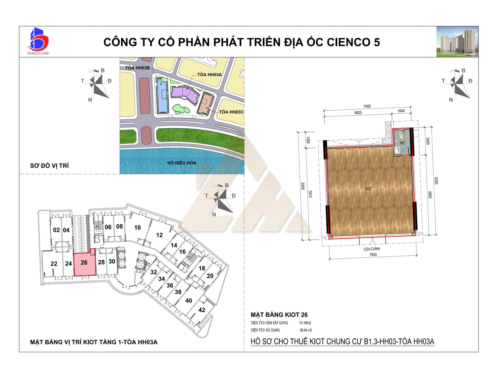 mặt bằng ki ốt thanh hà b1.3