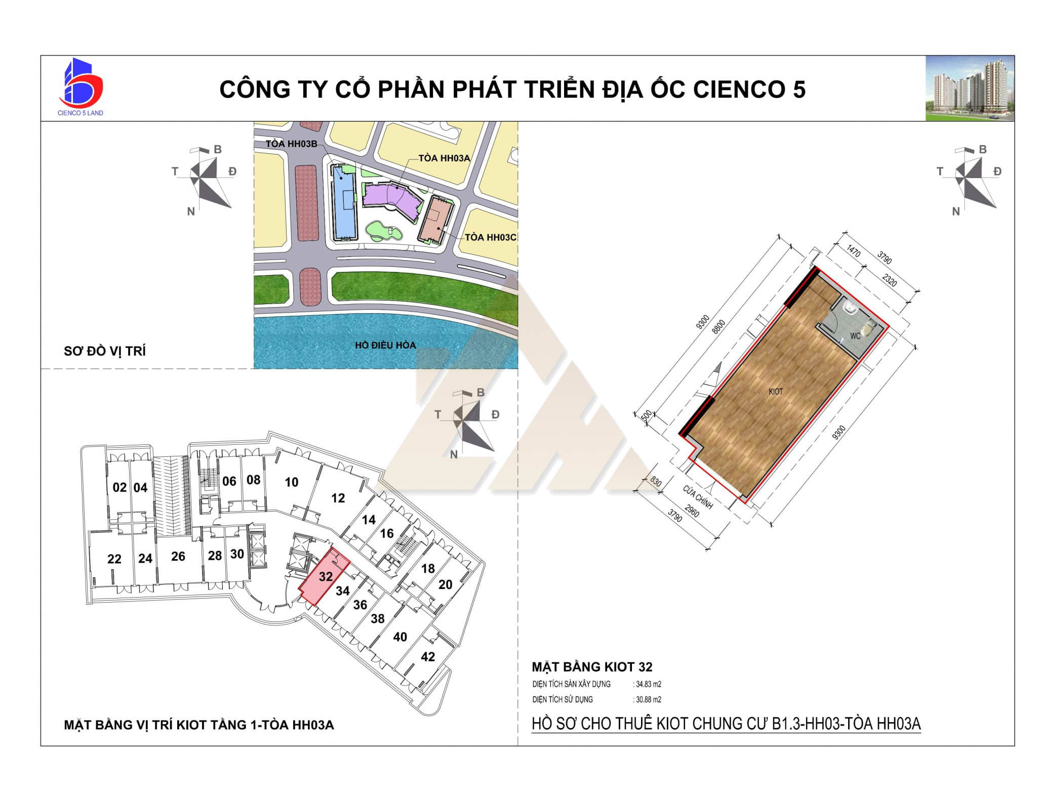 mặt bằng ki ốt thanh hà b1.3